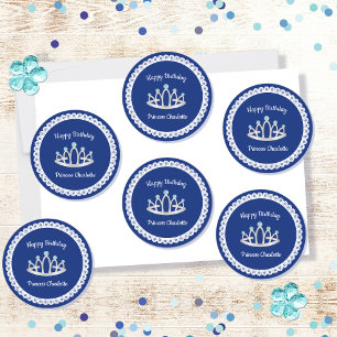 Stickers van de Royal Blue Princess Tiara Birthday