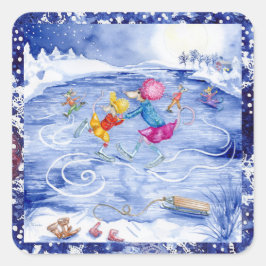 Stickers van de "Skating Party"-feestdag