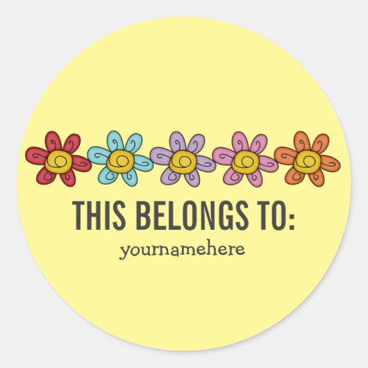 Stickers van de Stomme Doodle Flower {DIT BEHOORT  (Voorkant)