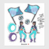 Stickers van de vlaggekleurde beschermhuls ( Aqua (Vel)