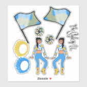 Stickers van de vlaggekleurde garde (Blue Gold Whi (Vel)