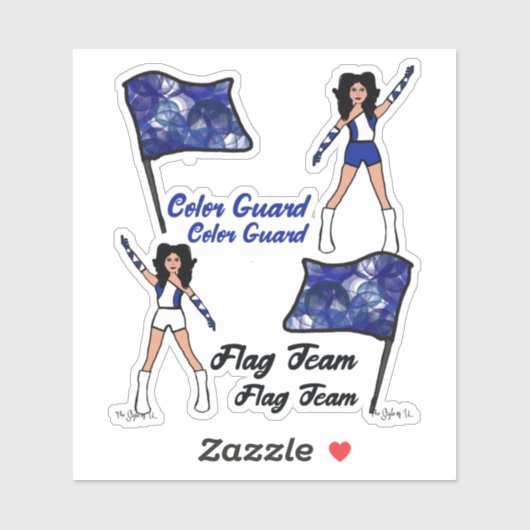 Stickers van de Vlaggenkleurwaarborg (Blauw wit 2) (Vel)