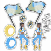 Stickers van de vlagkleurentang (Blue Gold White A (Voorkant)