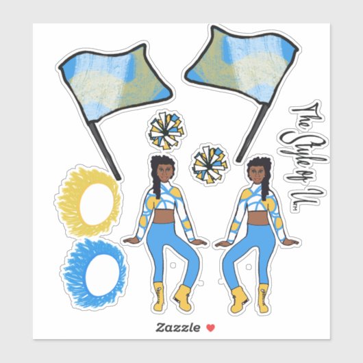 Stickers van de vlagkleurentang (Blue Gold White A (Vel)