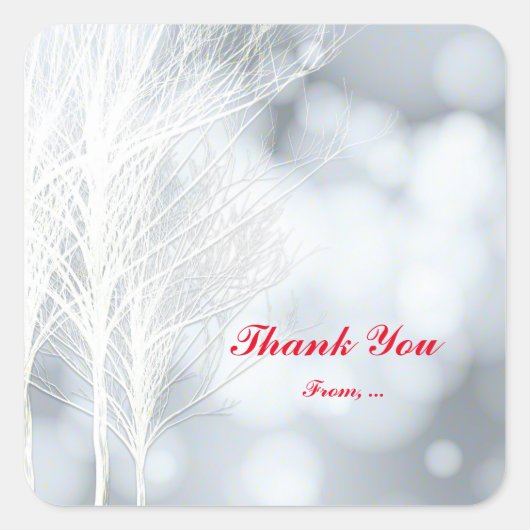 Stickers van de winterwitte bomen Holiday Party (Voorkant)