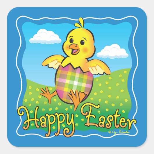 Stickers van Easter Chick Square (Voorkant)