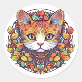 Stickers van een kat met gemberkleurige vacht