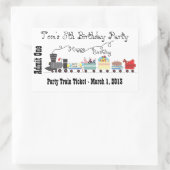 Stickers van een treinkaartje voor kinderverjaarda (Tas)