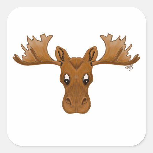 Stickers van elanden, cartoon tekenen (Voorkant)