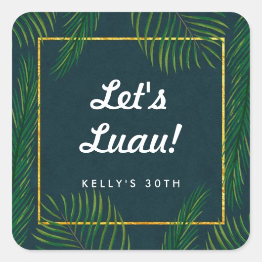 Stickers van Elegant Tropical Luau Party (Voorkant)