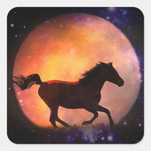 Stickers van Fantasy Horse en Moon