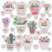 Stickers van Flower Pot Valentijns (Voorkant)