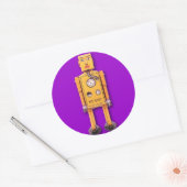 Stickers van gele Speelgoed robot (blad van 6) (Envelop)