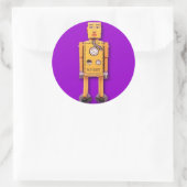 Stickers van gele Speelgoed robot (blad van 6) (Tas)