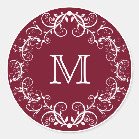 Stickers van gepersonaliseerde monogram Floral Bur (Voorkant)