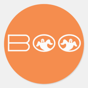 Stickers van Ghoestvrij Boo Halloween, Oranje en w