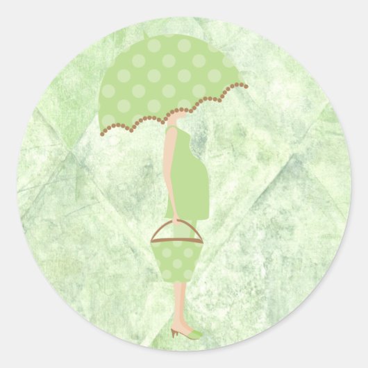 Stickers van het Baby shower Green Polka Dots (Voorkant)