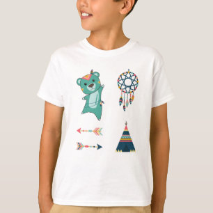Stickers van het Beer Turquoise Tipi T-shirt