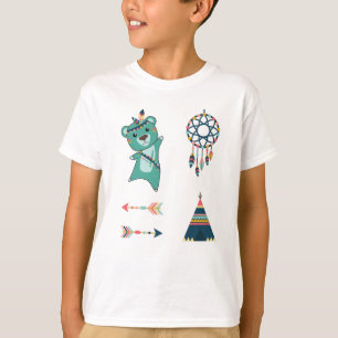 Stickers van het Beer Turquoise Tipi T-shirt