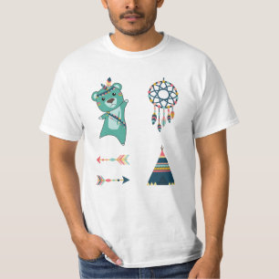 Stickers van het Beer Turquoise Tipi T-shirt