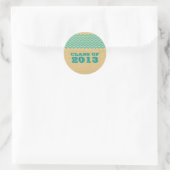 Stickers van het blauwgroen Rustic Chevron Afstude (Tas)