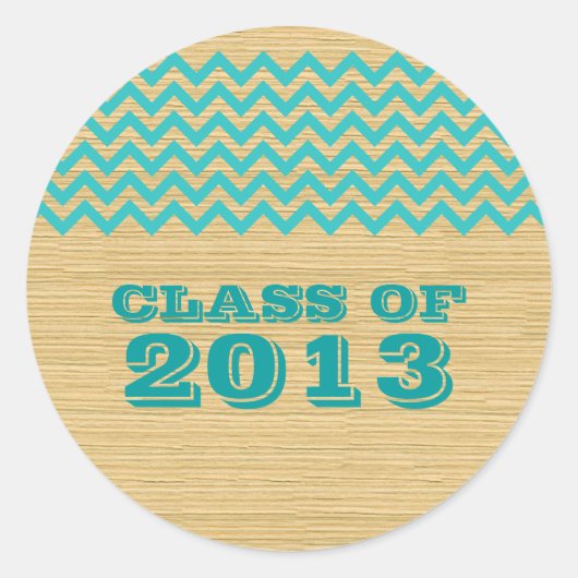 Stickers van het blauwgroen Rustic Chevron Afstude (Voorkant)