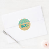 Stickers van het blauwgroen Rustic Chevron Afstude (Envelop)