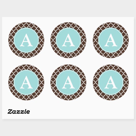 Stickers van het Chocolate Monogram Patroon (Vel)