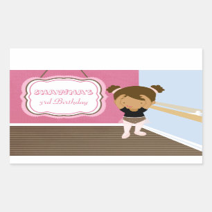 Stickers van het cute roze ballerina meisjes verja