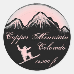 Stickers van het kopergebergte Colorado-roze snowb