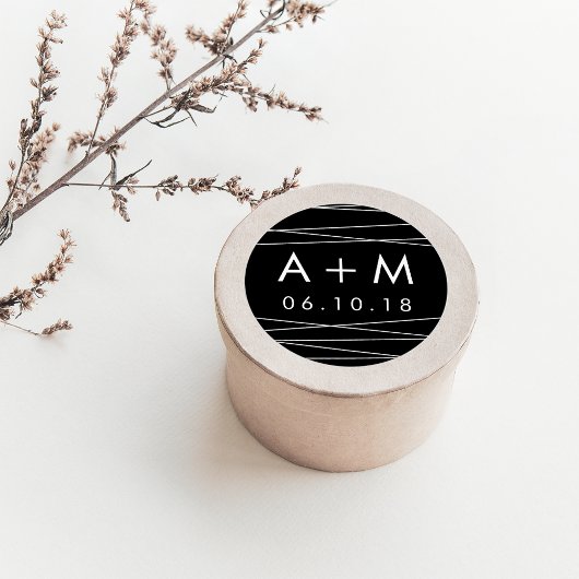 Stickers van het monogram voor uitlijningszwart en