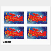 Stickers van het Santa Flying Biplane (Vel)
