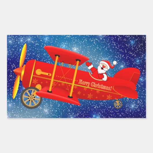 Stickers van het Santa Flying Biplane (Voorkant)