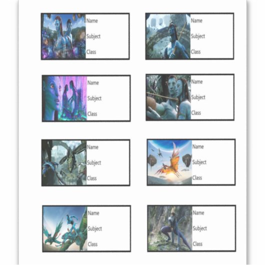 Stickers van het schoolboek - Avatar (Voorkant)