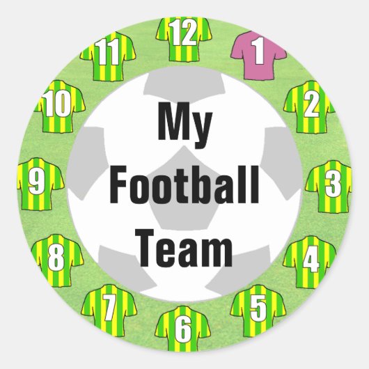 Stickers van het Team van de football met Groene & (Voorkant)