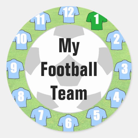Stickers van het Team van de football met Lichte B (Voorkant)