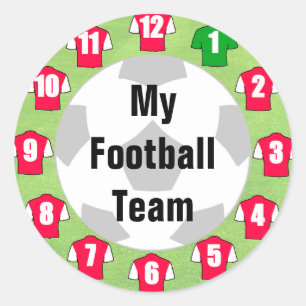 Stickers van het Team van de football met Rood & W