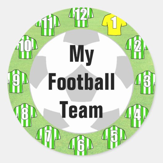 Stickers van het Team van het football met Groene  (Voorkant)
