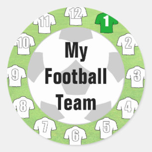 Stickers van het Team van het football met Witte S
