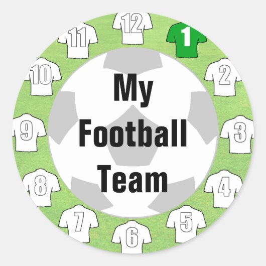 Stickers van het Team van het football met Witte S (Voorkant)