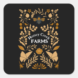 Stickers van honingbijen of etiketten: zwart en go