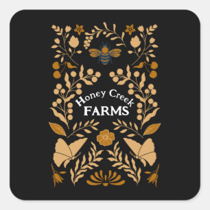 Stickers van honingbijen of etiketten: zwart en go