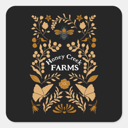 Stickers van honingbijen of etiketten: zwart en go (Voorkant)