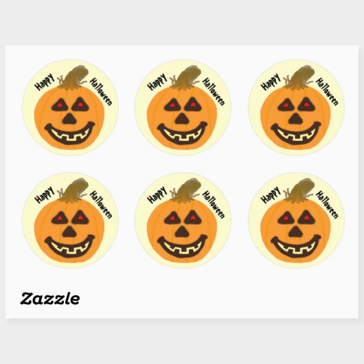 Stickers van Jack-O-Lantern Halloween glimlachen (Vel)