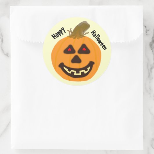 Stickers van Jack-O-Lantern Halloween glimlachen (Tas)