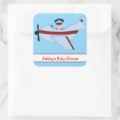 Stickers van kleine piloot-Baby shower (Tas)
