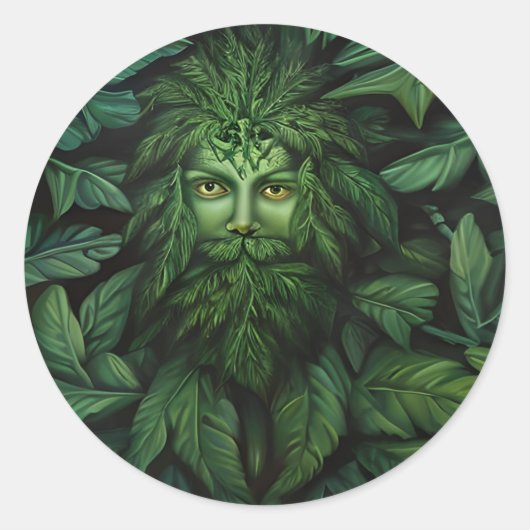 Stickers van Man met groene bomen (Voorkant)