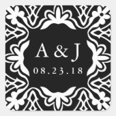 Stickers van Marrakesh Wedding Monogram | Zwart (Voorkant)