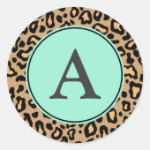 Stickers van Monogram Leopard Pattern (Voorkant)
