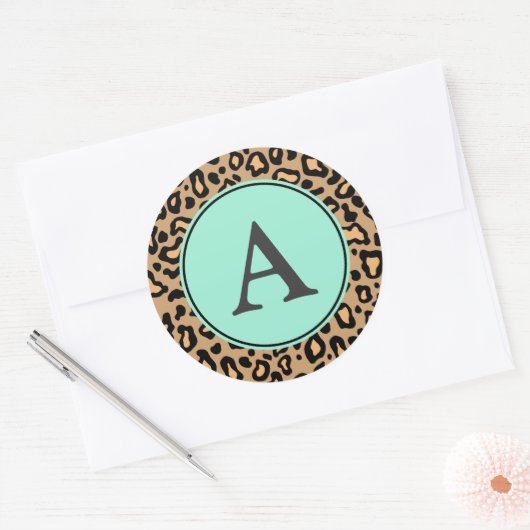Stickers van Monogram Leopard Pattern (Envelop)